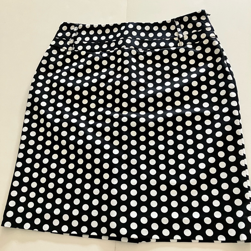 Rafaella Black Mini Pencil Skirt with White Polka Dots